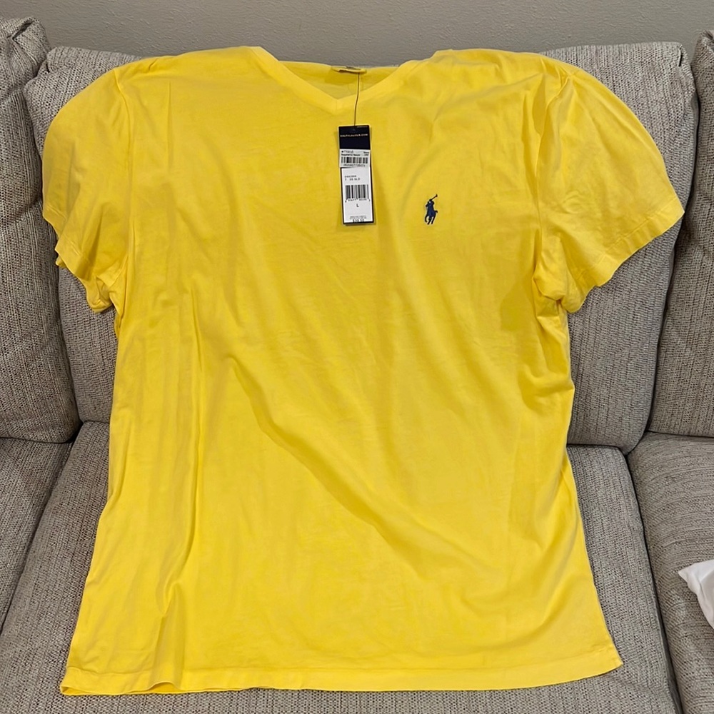 Men’s polo by Ralph Lauren casual V-neck T-shirt size large.